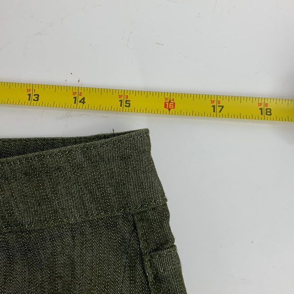 Frye Heritage Olive Green Shorts Size 12 Raw Hem Pockets Zip button up New NWT - Picture 11 of 12